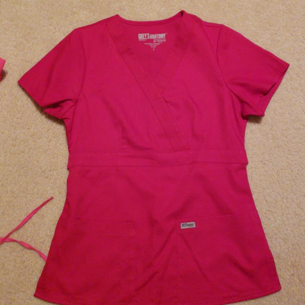 Deep red scrub top